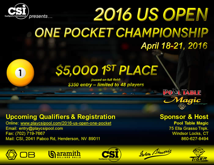 US Open One Pocket 2016