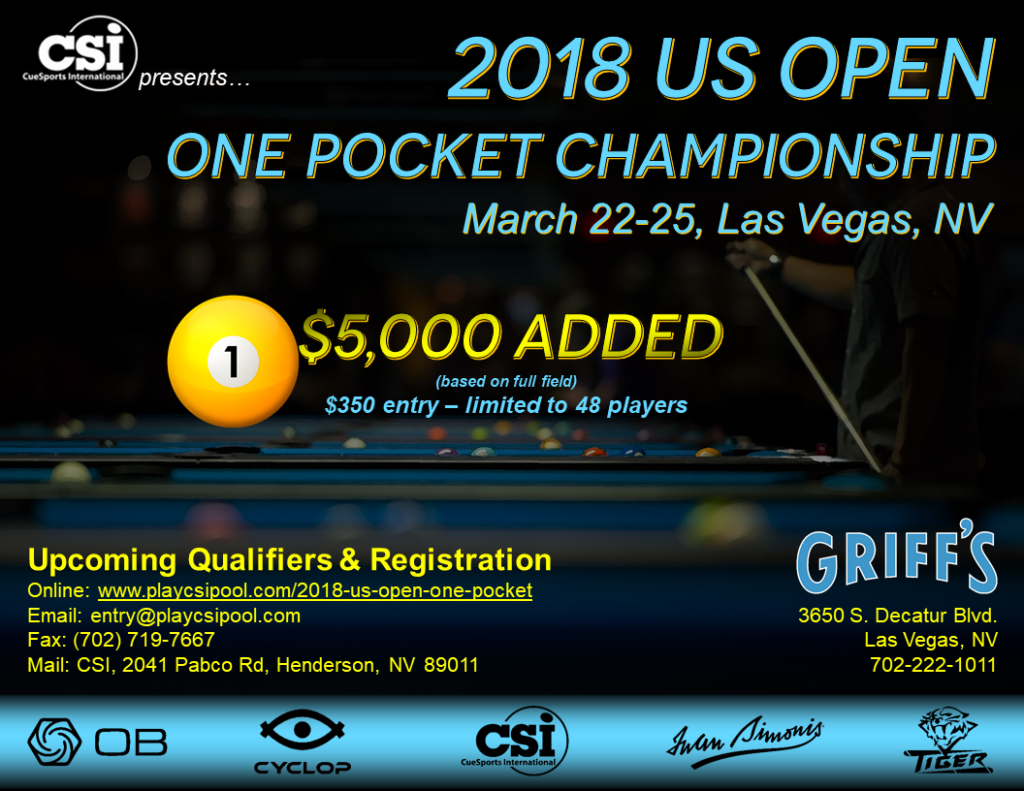 2018 US Open One Pocket & US Open Bank Championships