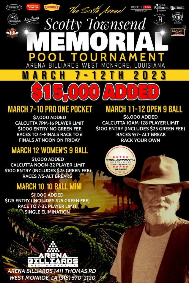 6th Annual Scotty Townsend Memorial Pool Tournament