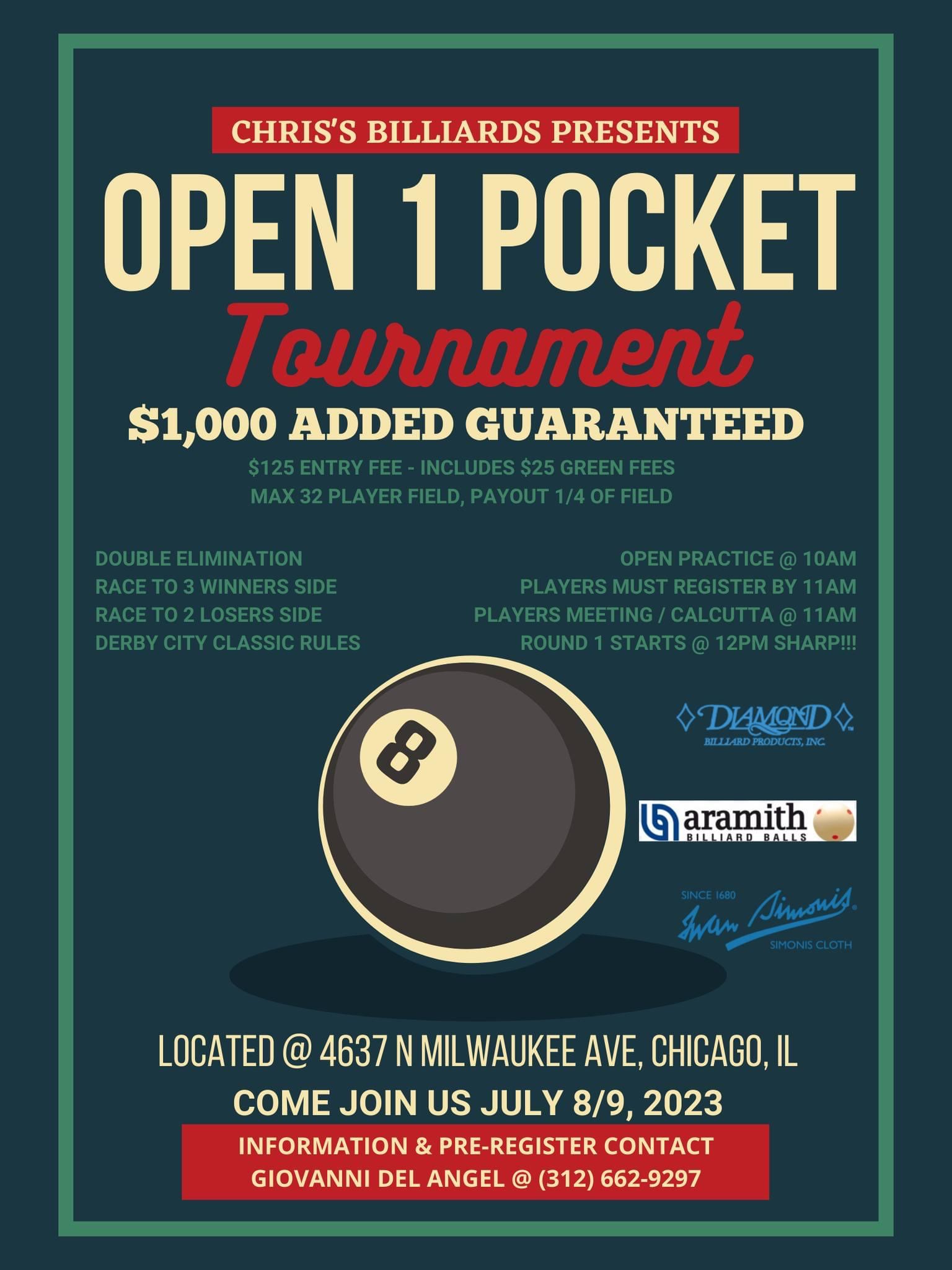 Open 1 Pocket Tournament
